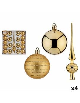 Conjunto de Decorações de Natal Dourado PVC (4 Unidades)