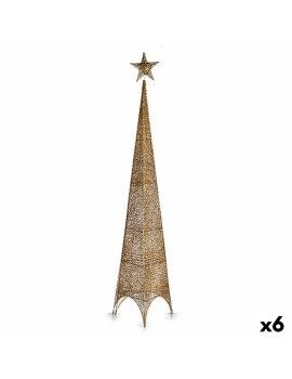 Árbol de Navidad Estrella Torre Dorado Metal Plástico 34 x 154 x 34 cm (6 Unidades)