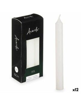 Conjunto de Velas Branco 2 x 2 x 15 cm (12 Unidades)