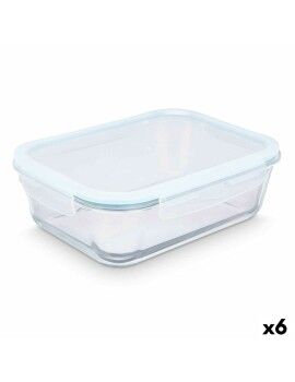 Lancheira Transparente Silicone Vidro de Borosilicato 2,8 L 29,5 x 9 x 22,8 cm (6 Unidades)