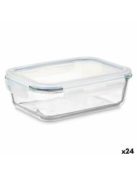 Fiambrera Transparente Silicona Vidrio de Borosilicato 640 ml 18,3 x 6,2 x 13,7 cm (24 Unidades)