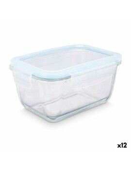 Fiambrera Transparente Silicona Vidrio de Borosilicato 950 ml 18 x 8,8 x 13,5 cm (12 Unidades)