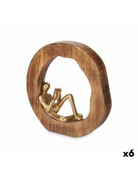 Figura Decorativa Leitura Dourado Metal 26 x 25 x 7 cm (6 Unidades)