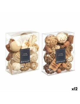 Potpourri decorativo Branco Castanho 16 x 21 x 7 cm (12 Unidades)