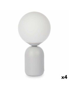 Lámpara de mesa Bola 40 W Blanco Gris Cerámica 15 x 28,5 x 15 cm (4 Unidades)