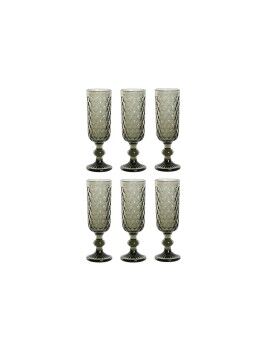 Set de Copas Home ESPRIT Gris Cristal 150 ml (6 Unidades)