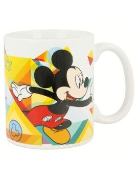 Caneca Mickey Mouse Happy smiles Azul Vermelho Cerâmica 350 ml