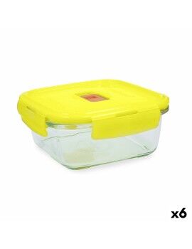 Fiambrera Hermética Luminarc Pure Box Holy Amarillo Vidrio Cuadrada 1,22 L (6 Unidades)