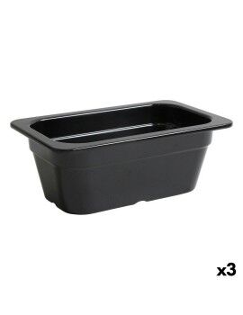 Fuente de Cocina Inde Negro 26,5 x 16,2 x 10 cm (3 Unidades)