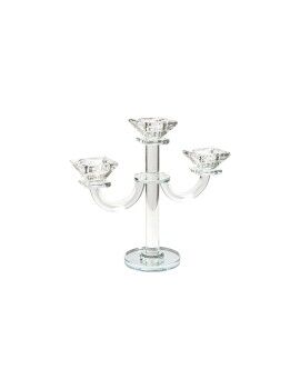 Candelabro Romimex Transparente Vidrio 22 x 24 x 9 cm