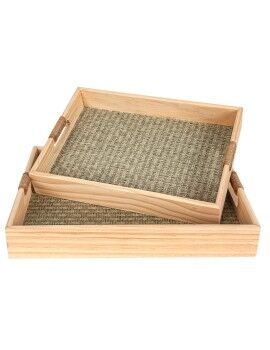 Juego de Bandejas Romimex Natural Madera 40 x 5 x 30 cm 35 x 25 x 5 cm 2 Piezas