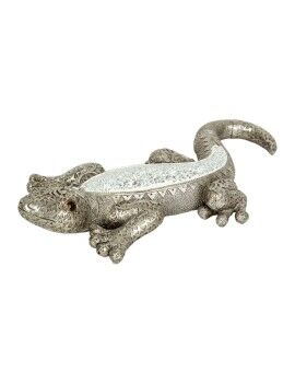 Figura Decorativa Romimex Plateado Mosaico Lagarto 40 x 7 x 20 cm