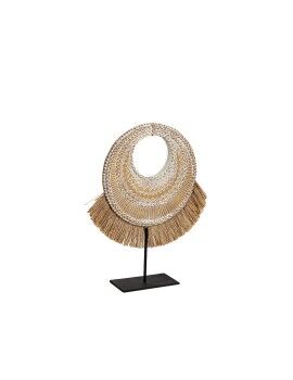 Figura Decorativa Romimex Bege Natural 6 x 29 x 26 cm Com franja Disco