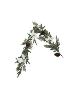 Grinalda de Natal Romimex Branco Castanho Verde Polietileno Bloemen 20 x 150 x 20 cm