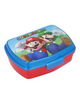 Caixa Sanduíche Super Mario Plástico Vermelho Azul (17 x 5.6 x 13.3 cm)