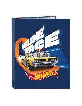 Carpeta de anillas Hot Wheels Speed club Naranja Azul marino A4 (26.5 x 33 x 4 cm)