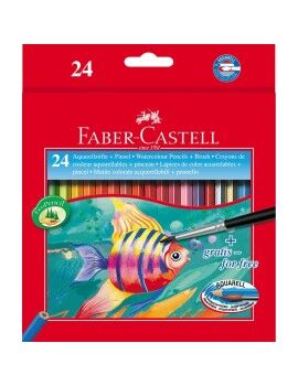 Lápices de Colores Acuarelables Faber-Castell 114425 Multicolor 24 Piezas