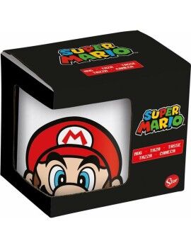 Caneca de Cerâmica Super Mario Branco 325 ml Infantil Cerâmica