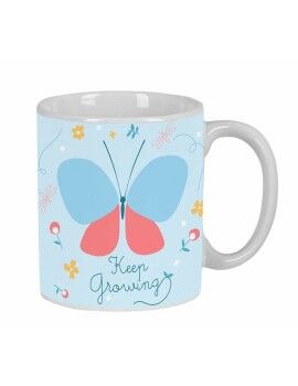 Caneca BlackFit8 Mariposa Azul Claro Borboleta 350 ml Grande