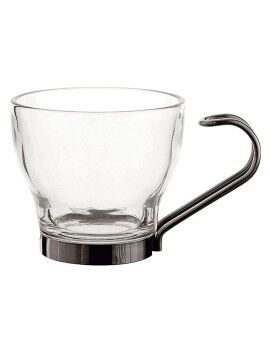 Juego de Tazas de Café Quid Supreme Transparente Vidrio Acero 110 ml 3 Piezas