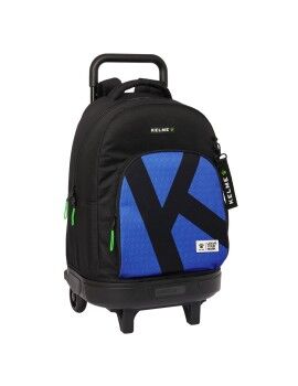 Mochila Escolar com Rodas Kelme Royal Azul Preto 33 X 45 X 22 cm