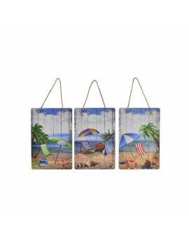 Decoração de Parede DKD Home Decor Praia Mediterrâneo 20 x 1,6 x 30 cm (3 Peças)