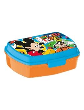 Fiambrera para Sandwich Mickey Mouse Happy smiles Plástico Rojo Azul (17 x 5.6 x 13.3 cm)