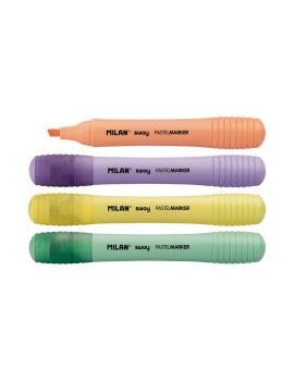 Set de Marcadores Fluorescentes Milan Sway Multicolor Pastel 4 Piezas