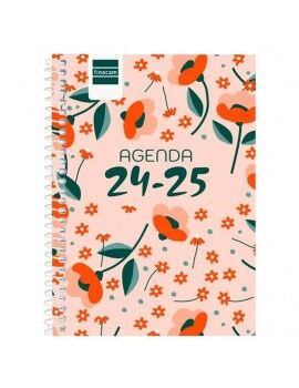 Agenda Finocam COOL 8º SVH FLORAL Multicolor Salmão 1/8 12 x 16,4 cm 2024-2025