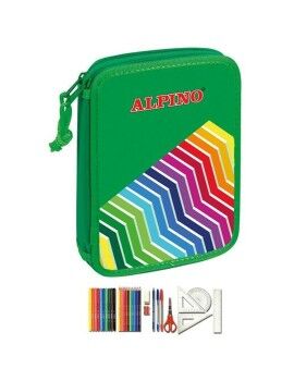 Estojo Duplo Alpino UA000113 Verde Multicolor 32 Peças