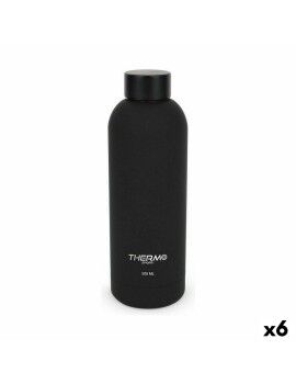 Botella Térmica ThermoSport Soft Touch Negro 500 ml (6 Unidades)