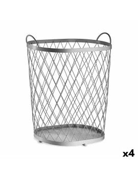 Cesto Plateado Metal 40 L 31 x 54,7 x 46,5 cm (4 Unidades)