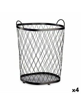 Cesto Negro Metal 40 L 31 x 54,7 x 46,5 cm (4 Unidades)