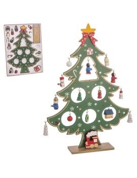 Adorno Natalício Multicolor Madeira MDF Árvore de Natal 26 cm