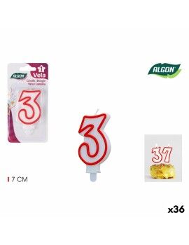 Conjunto de Velas Algon Vermelho (36 Unidades)