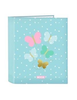 Carpeta de anillas Moos Butterflies Azul A4 27 x 33 x 6 cm