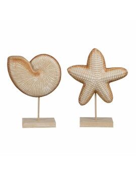 Figura Decorativa Mica Decorations Marrom claro Concha Estrela do mar 24 x 17 x 17 cm