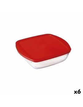 Fiambrera Cuadrada con Tapa Ô Cuisine Cook & Store Rojo 1 L 20 x 17 x 6 cm Silicona Vidrio (6...