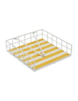 Porta-guardanapos Versa Amarelo Metal 35 x 0,03 x 25 cm Riscas