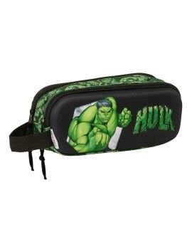 Portatodo Doble Hulk Negro Verde 21 x 8 x 6 cm 3D