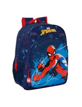 Mochila Escolar Spider-Man Neon Azul Marinho 32 X 38 X 12 cm