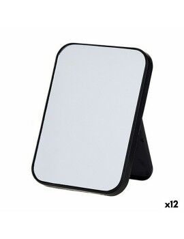 Espelho com Suporte Branco Preto Polipropileno 1,7 x 20 x 14 cm (12 Unidades)