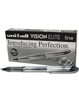 Esferográfica de tinta líquida Uni-Ball Vision Elite UB-200 Preto 0,6 mm (12 Peças)