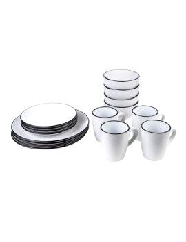 Conjunto de Chávenas com Pratos Romimex Branco Cerâmica (16 Peças)