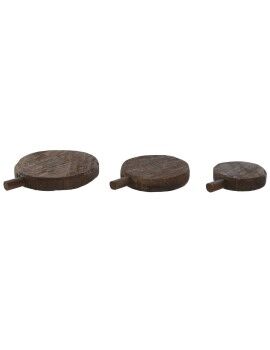 Tábua de corte Home ESPRIT Castanho Preto Acácia Natural Colonial 30 x 25 x 4 cm (3 Peças)