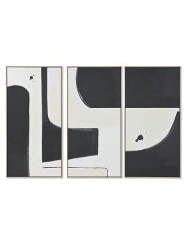 Conjunto de 3 quadros Home ESPRIT Branco Preto Moderno Urbana 180 x 4 x 120 cm (3 Peças)