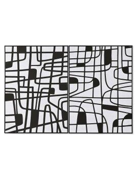 Pintura Home ESPRIT Branco Preto Moderno 103 x 4,5 x 143 cm (2 Unidades)