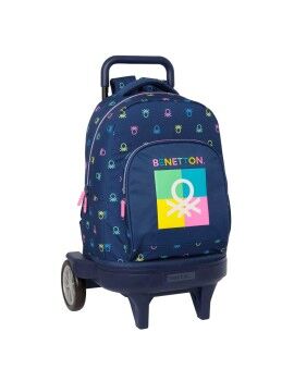 Mochila Escolar Benetton Cool Azul Marinho 33 x 45 x 22 cm