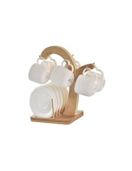 Conjunto de 6 Chávenas com Prato DKD Home Decor Branco Natural Porcelana 90 ml 26 x 12 x 25 cm