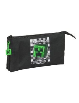 Malas para tudo triplas Minecraft Preto Verde Cinzento 22 x 12 x 3 cm